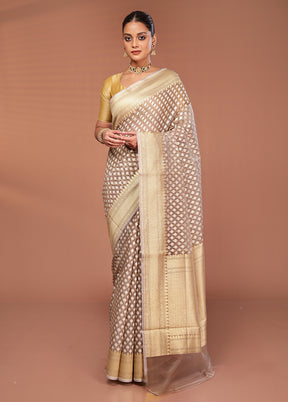 Grey Pure Cotton Saree With Blouse Piece