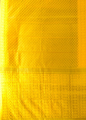 Yellow Jamdani Cotton Saree Without Blouse Piece