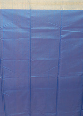 Blue Chanderi Silk Saree With Blouse Piece