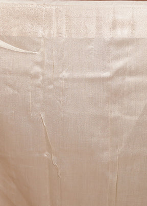 Cream Handloom Dupion Pure Silk Saree With Blouse Piece