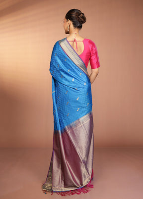 Green Kanjivaram Silk Saree With Blouse Piece