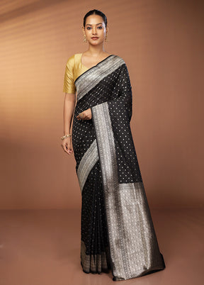 Black Uppada Silk Saree With Blouse Piece