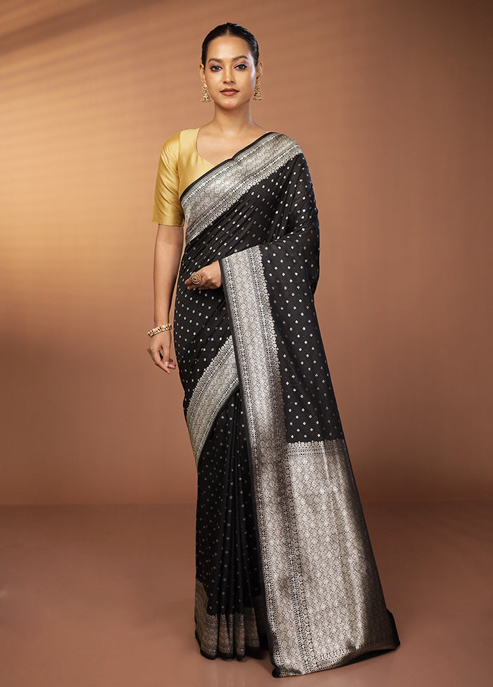 Black Uppada Silk Saree With Blouse Piece