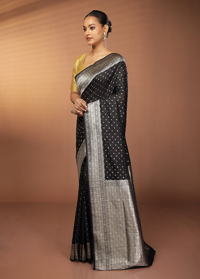 Black Uppada Silk Saree With Blouse Piece