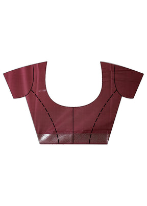 Maroon Uppada Silk Saree With Blouse Piece - Indian Silk House Agencies
