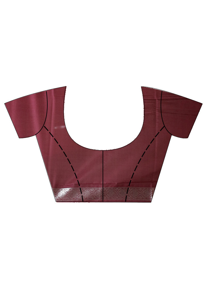 Maroon Uppada Silk Saree With Blouse Piece - Indian Silk House Agencies