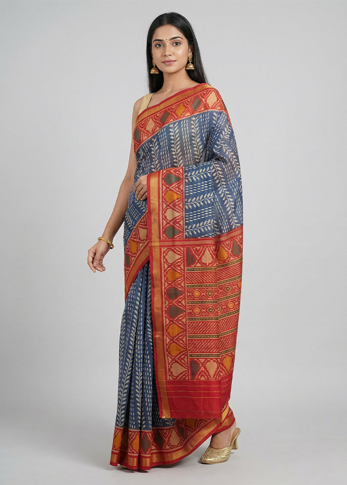 Red Handloom Patola Pure Silk Saree With Blouse Piece