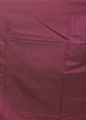 Maroon Kantha Stitch Silk Saree With Blouse Piece