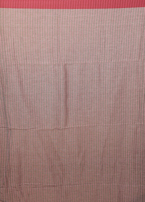 Grey Khadi Cotton Saree With Blouse Piece