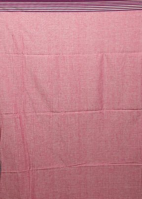 Blue Khadi Cotton Saree With Blouse Piece