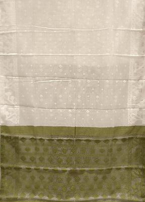 White Jamdani Cotton Saree Without Blouse Piece
