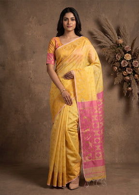 Pink Jamdani Cotton Saree Without Blouse Piece