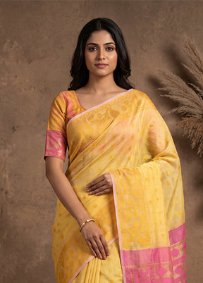 Pink Jamdani Cotton Saree Without Blouse Piece