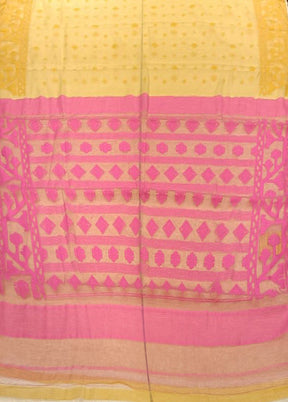 Pink Jamdani Cotton Saree Without Blouse Piece