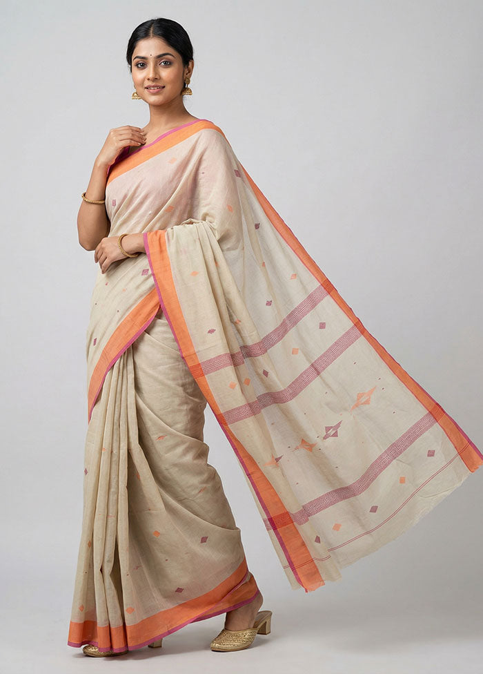 Green Khadi Cotton Saree With Blouse Piece