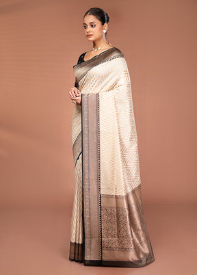 Cream Tissue Silk Saree With Blouse Piece