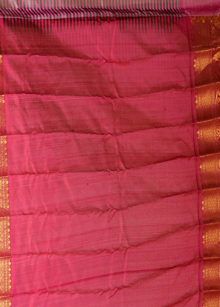 Multicolor Gadwal Pure Silk Saree Without Blouse Piece