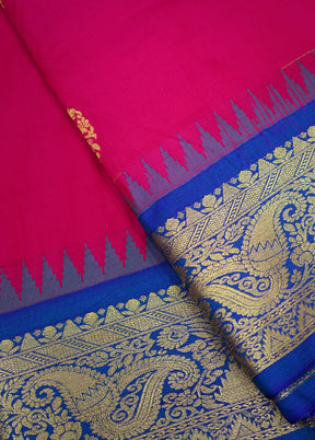 Pink Kanjivaram Silk Saree Without Blouse Piece - Indian Silk House Agencies