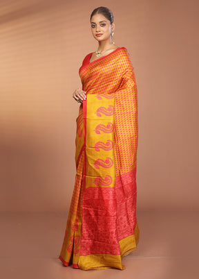 Multicolor Printed Silk Saree Without Blouse Piece