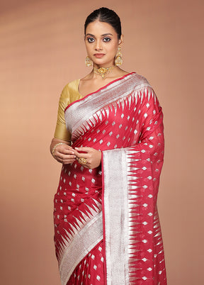 Red Georgette Saree With Blouse Piece