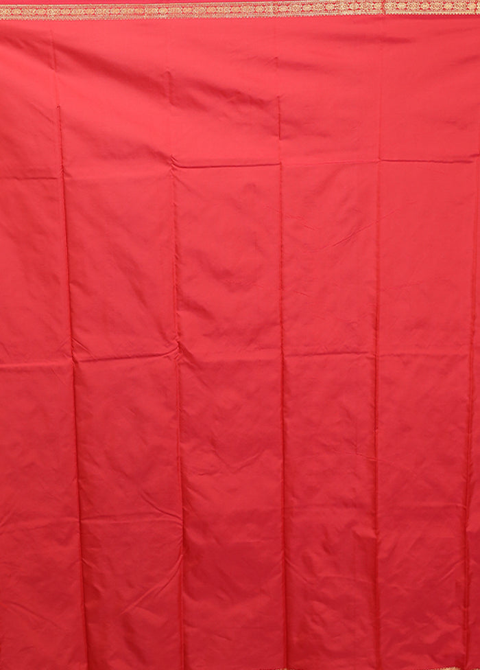 Pink Kanjivaram Silk Saree With Blouse Piece