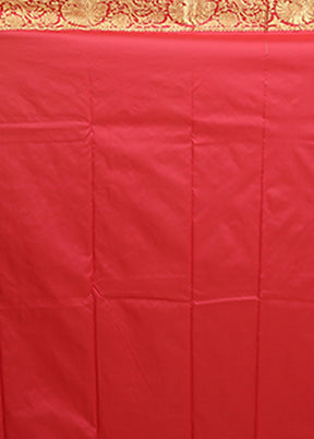 Pink Kanjivaram Silk Saree With Blouse Piece