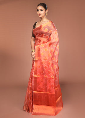 Pink Organza Saree With Blouse Piece