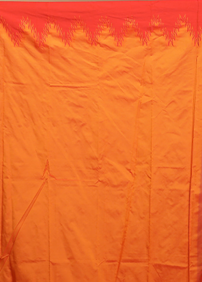 Rust Kanjivaram Silk Saree With Blouse Piece