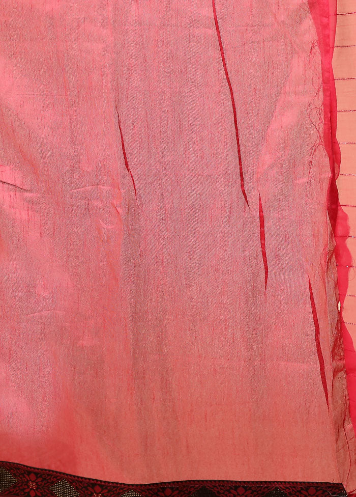Pink Chiffon Silk Saree With Blouse Piece