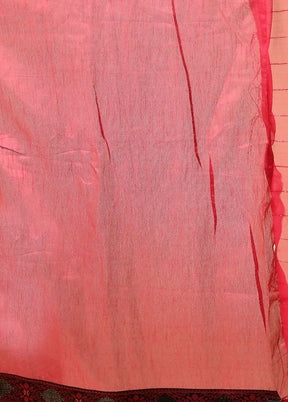 Pink Chiffon Silk Saree With Blouse Piece