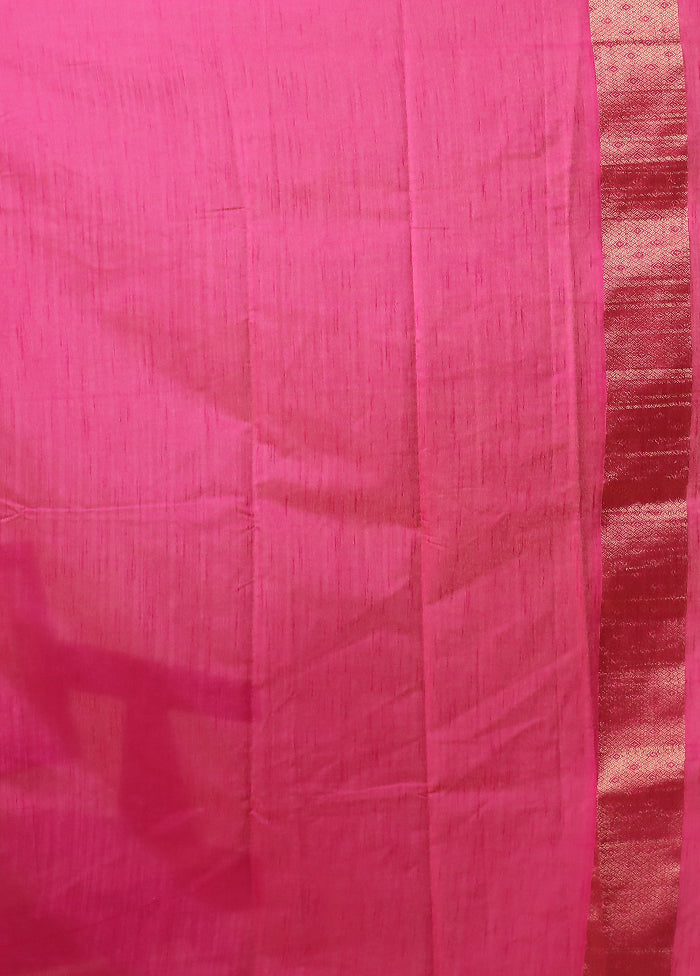 Pink Dupion Silk Saree With Blouse Piece