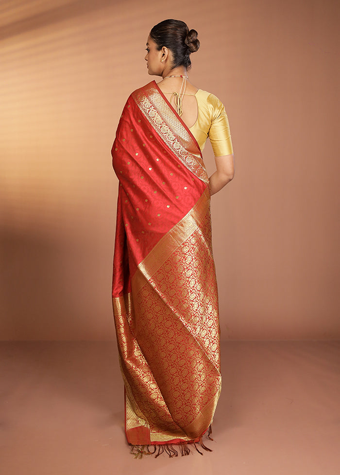 Maroon Kanjivaram Silk Saree With Blouse Piece