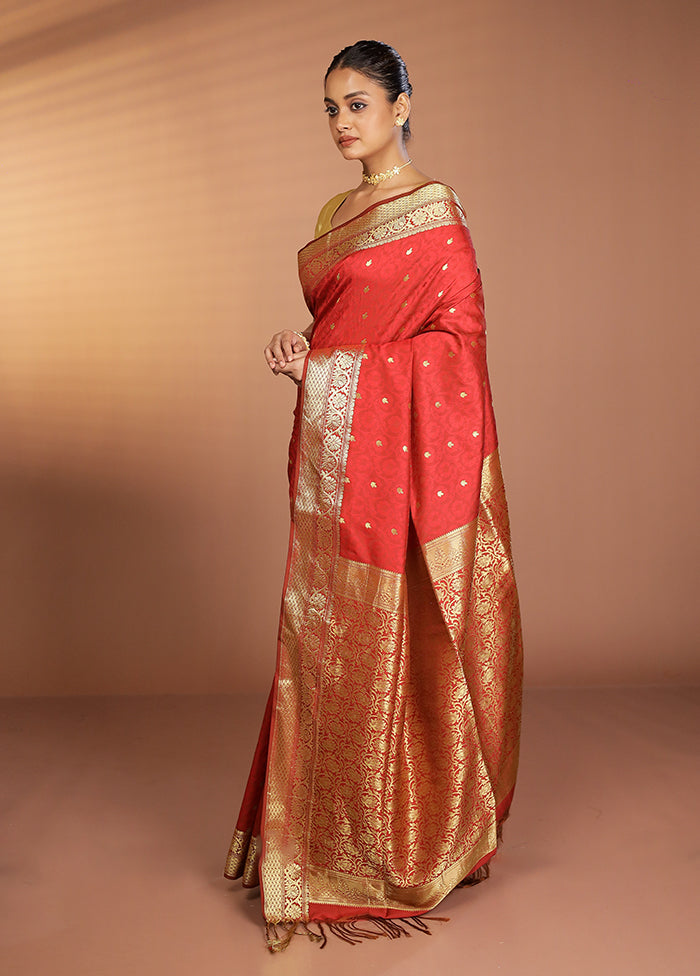 Maroon Kanjivaram Silk Saree With Blouse Piece