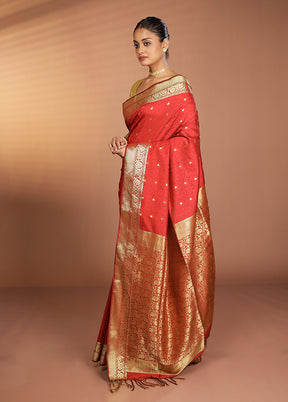 Maroon Kanjivaram Silk Saree With Blouse Piece