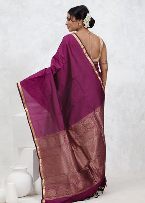 Pink Kanjivaram Silk Saree With Blouse Piece - Indian Silk House Agencies