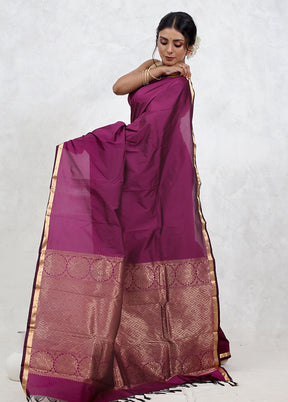 Pink Kanjivaram Silk Saree With Blouse Piece - Indian Silk House Agencies