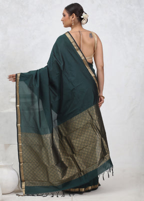 Green Kanjivaram Silk Saree With Blouse Piece - Indian Silk House Agencies