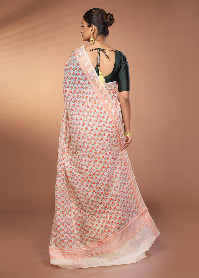 White Cotton Saree With Blouse Piece