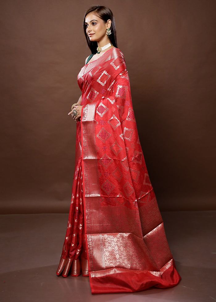 Pink Dupion Silk Saree With Blouse Piece - Indian Silk House Agencies