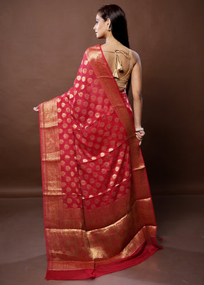 Pink Georgette Saree With Blouse Piece - Indian Silk House Agencies