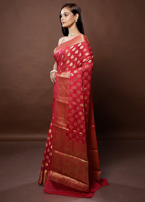 Pink Georgette Saree With Blouse Piece - Indian Silk House Agencies