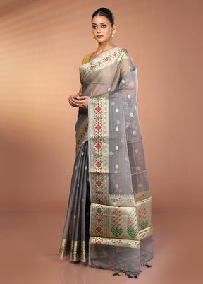 Grey Organza Saree With Blouse Piece