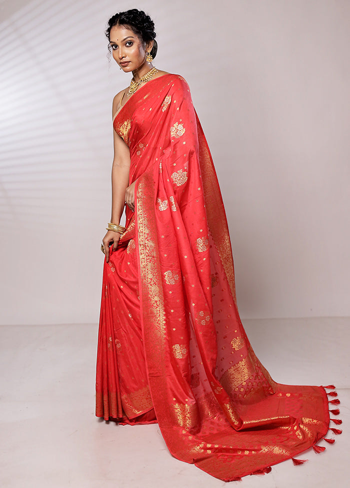Red Georgette Saree With Blouse Piece - Indian Silk House Agencies