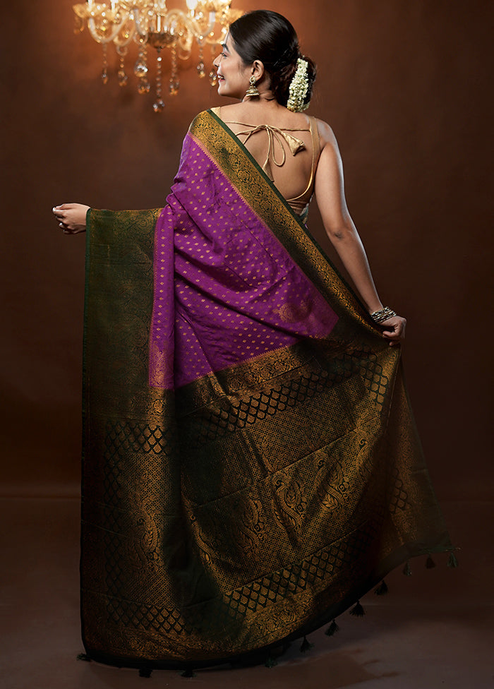 Purple Georgette Saree With Blouse Piece - Indian Silk House Agencies