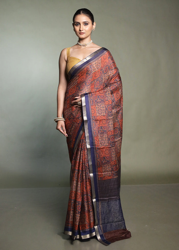 Multicolor Handloom Chiffon Pure Silk Saree With Blouse Piece