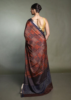 Multicolor Handloom Chiffon Pure Silk Saree With Blouse Piece