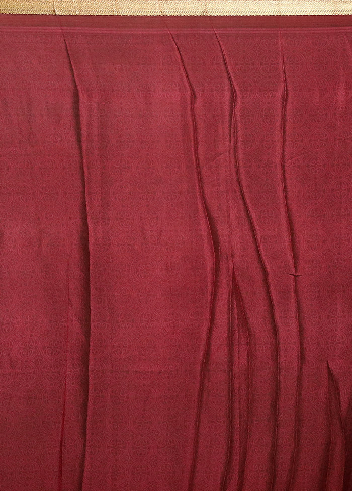 Red Handloom Chiffon Pure Silk Saree With Blouse Piece