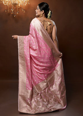 Pink Tanchoi Silk Saree With Blouse Piece - Indian Silk House Agencies