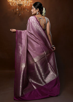 Purple Uppada Silk Saree With Blouse Piece - Indian Silk House Agencies