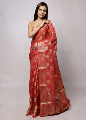Red Cotton Saree With Blouse Piece - Indian Silk House Agencies